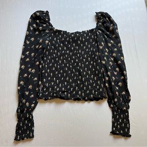 Maje Black Floral Blouse